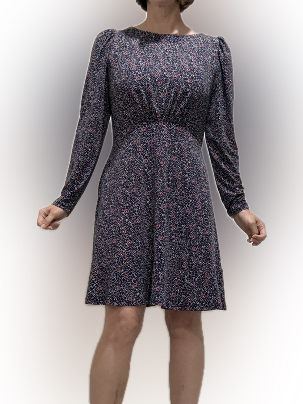 LOFT fit & flare flounce dress in size 8